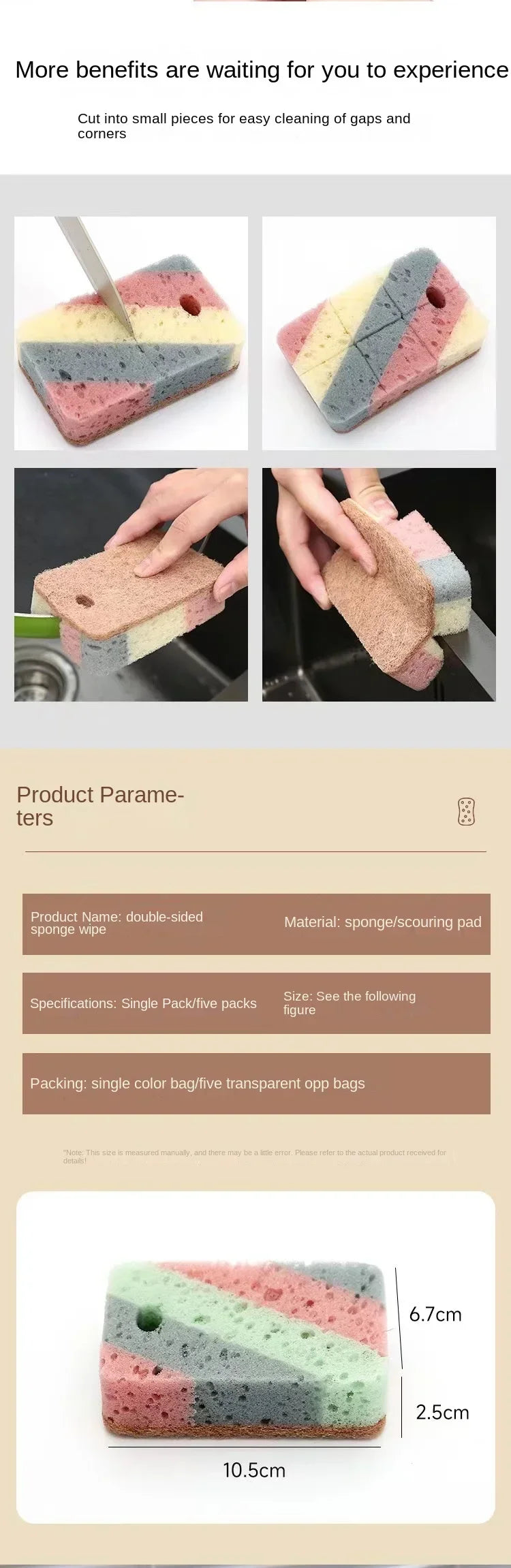 Cleaning Tools 5/10/20 Pieces Dishwashing Sponge Wood Pulp Cotton Color Magic Cleaning Sponge Pot Brush Kitchen Washing Tools