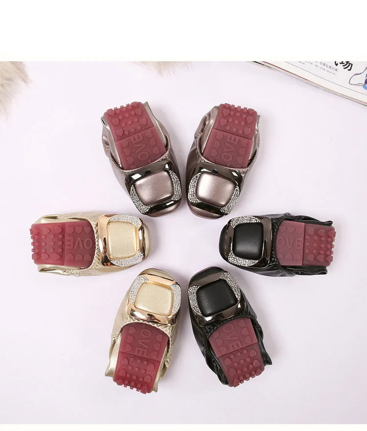Shallow Mouth Shoes Woman Square Toe Autumn Soft Female Footwear Casual Sneaker All-Match New Cute Fall Moccasin Dres