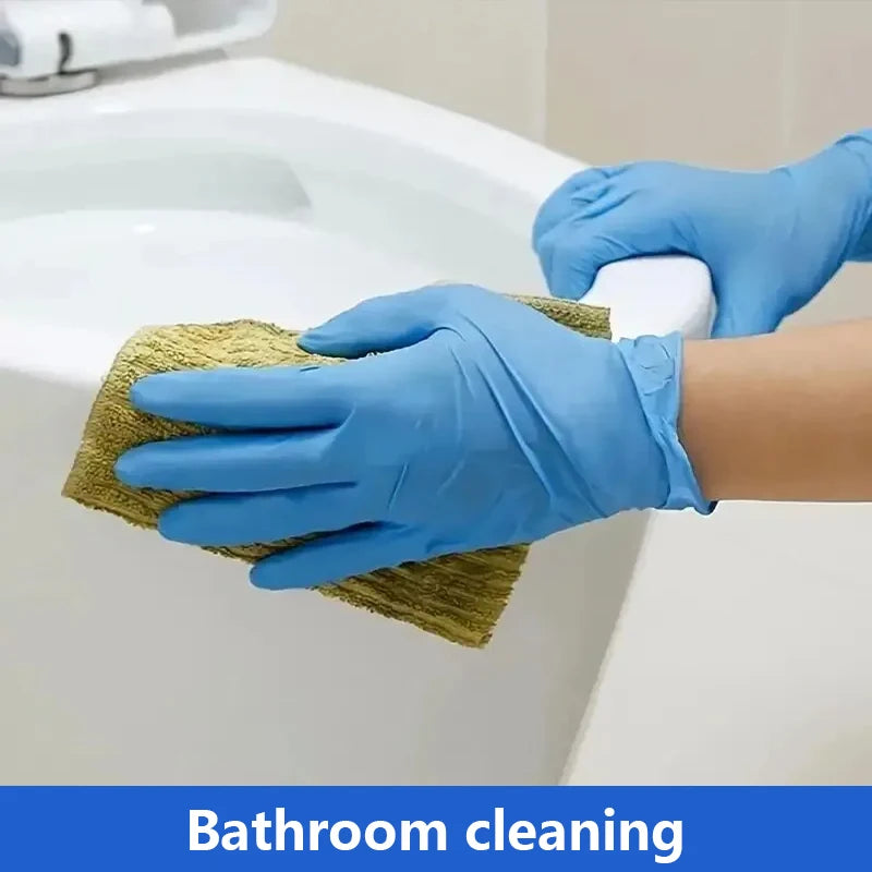 Disposable Blue Nitrile Gloves for Kitchen Cleaning Dishwashing Hairdressing Manicure Waterproof Household Tools Latex Free