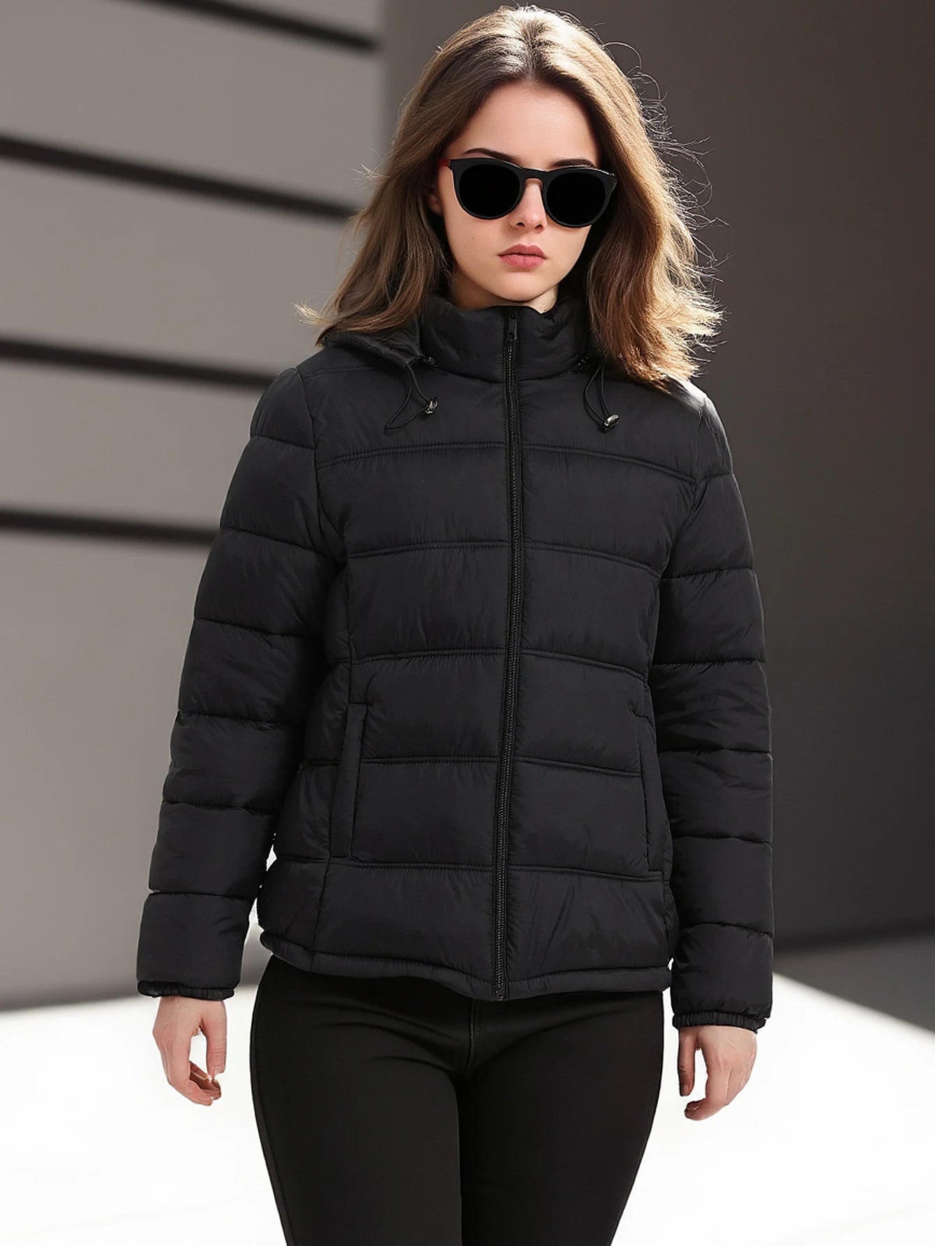 Women's Hooded Winter Coat & Thickened Zip-Up Spring Jacket