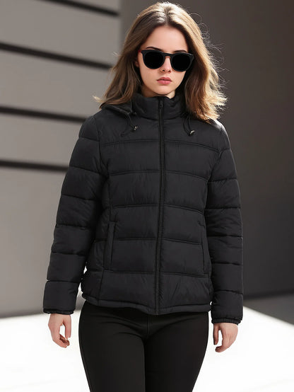 Women's Hooded Winter Coat & Thickened Zip-Up Spring Jacket