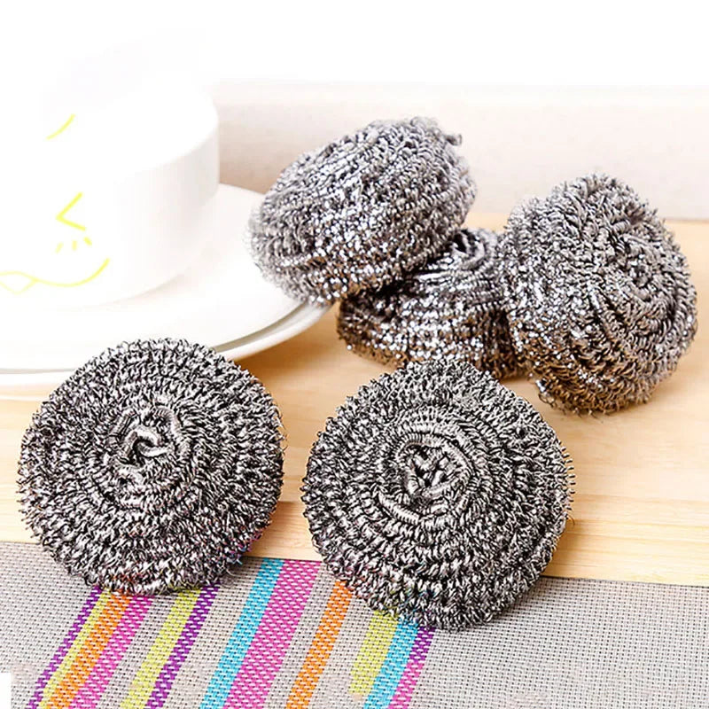 Stainless Steel Cleaning Ball Brushes Household Cleaning Products Dishwashing Sponges with Wire Kitchen Tools