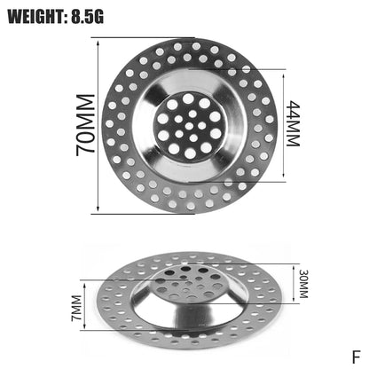 Hair Catcher Stopper Stainless Steel Bathtub Shower Drain Hole Filter Trap Metal Wire Sink Strainer Kitchen Bathroom Accessories