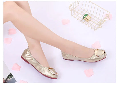 Shallow Mouth Shoes Woman Square Toe Autumn Soft Female Footwear Casual Sneaker All-Match New Cute Fall Moccasin Dres