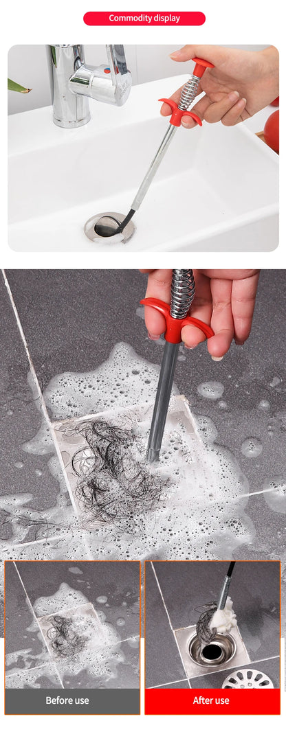 Plumbing Four-claw Hook Dredger Sewer Toilet Tool Manual Toilet Grab Hair Cleaning Clogging Household