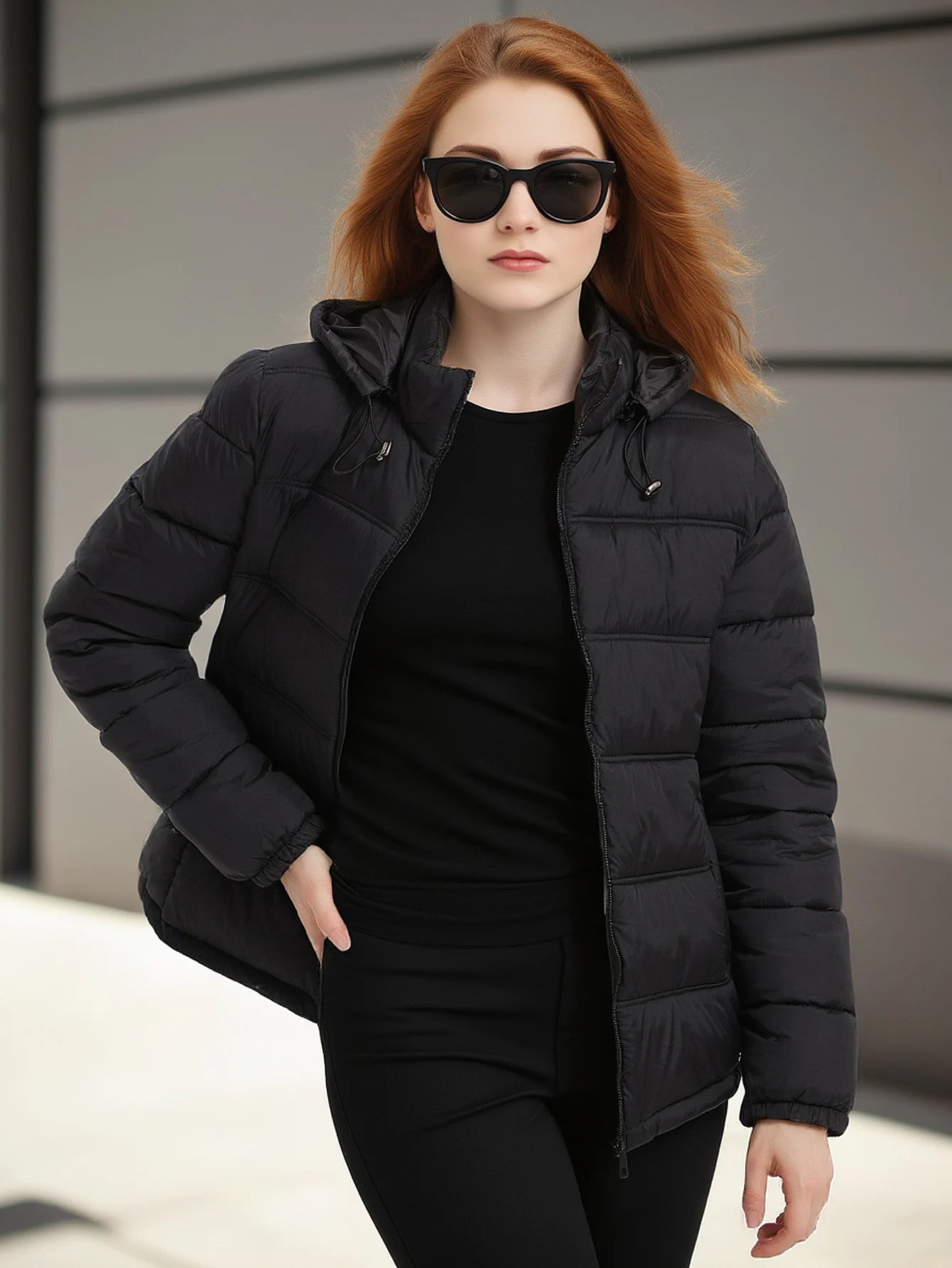 Women's Hooded Winter Coat & Thickened Zip-Up Spring Jacket