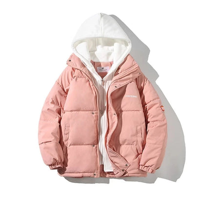Women's Winter Oversize Jacket Down Cotton Padded Coat Female Loose Casual Overcoat Female Fashion Men Hooded Short Parkas