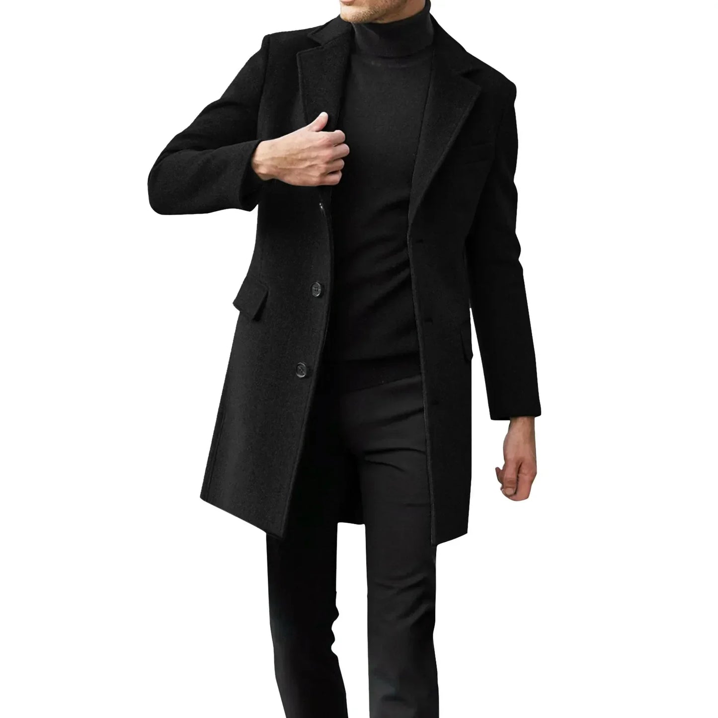 Men's Long Sleeve Plus Size Winter Coat Lapel Collar Padded Leather Jacket Vintage Thicken Coat Sheepskin Jacket Mens Topcoat