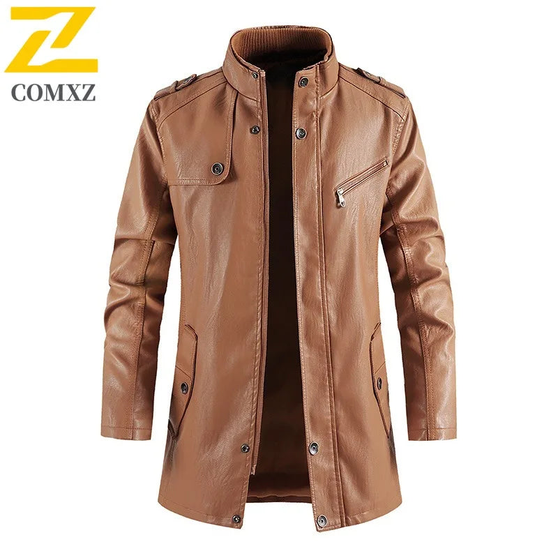 Men Medium and long Trench Coat  American Style Waterproof Windproof Long Jacket Business Casual Overcoat Spring Fall Outerwear