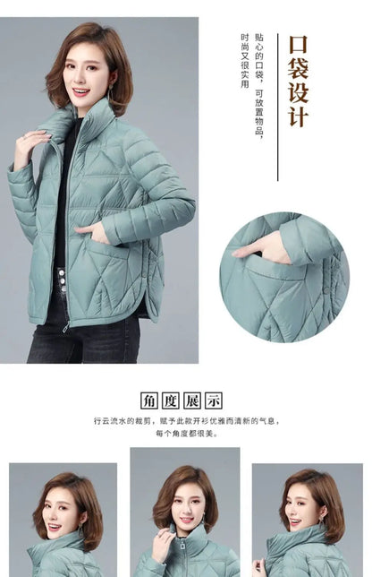 Women's Loose Casual Winter Padded Coat, Lightweight, Short Down, Cotton Jacket, Female, New Fashion, Large Size, Autumn, 2024