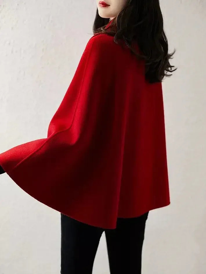 New Spring and Autumn Wool Coat for Women Ins Trendy Ins Trendy Slim Cloak Cloak Temperament Slim Small