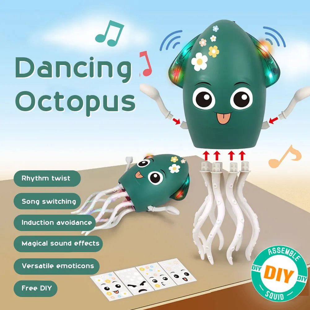 Interactive Moving Toys with Music & Light Electronic Light Up Music Toys Education Toddler Octopus Toy Children Development Toy