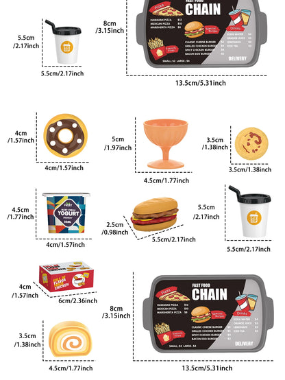 Children's toys: Pretend play, barbecue, fast food, pizza, sushi, afternoon tea, desserts, kitchen food, toy sets