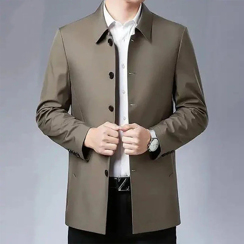 Men Coats Brand Top Quality Spring Men's Trench Coat Solid Color Mid-length Jacket male Casual Business Windbreak Jackets
