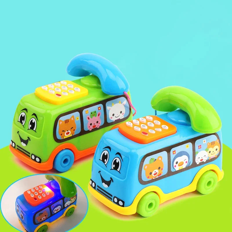 Baby Cartoon Music Car Children's Singing Phone Car Toy Educational Early Education Machine Toy Christmas Gift Random color