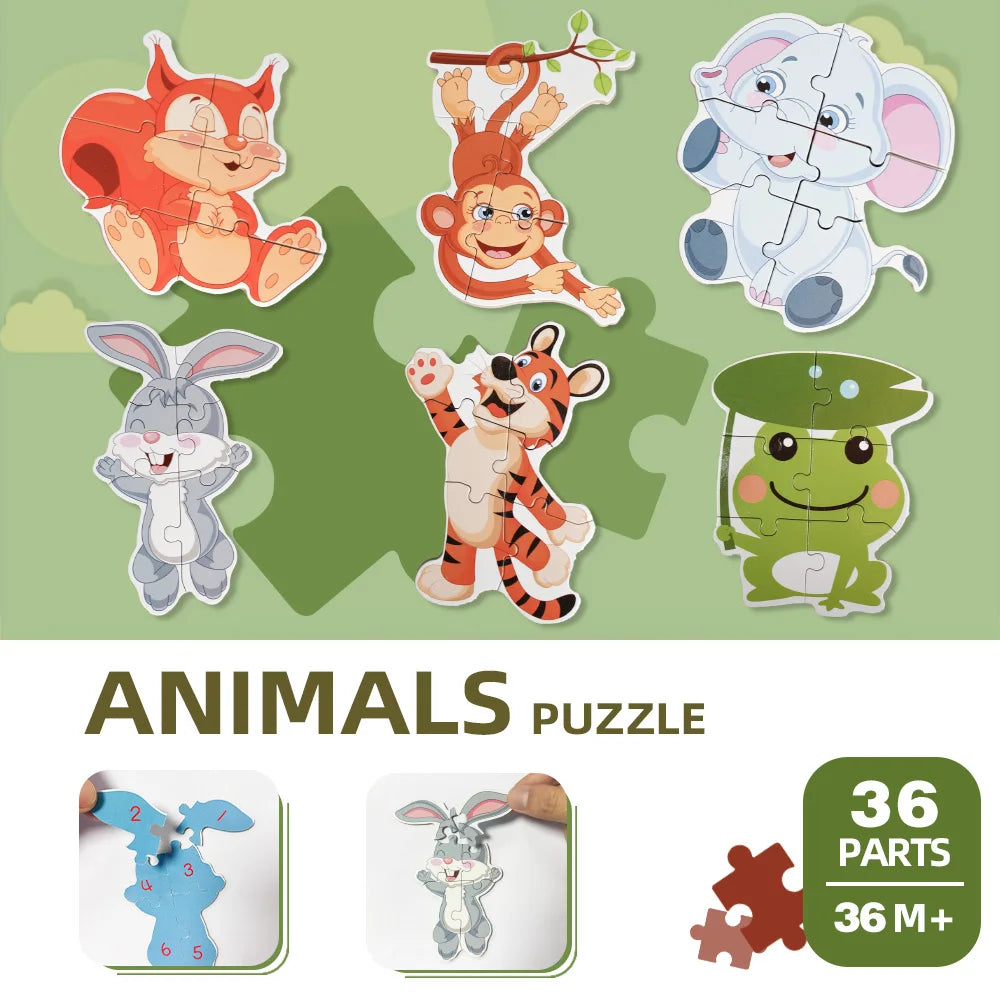 Children's puzzle toys, early education enlightenment cognition, cartoon patterns multiple themes