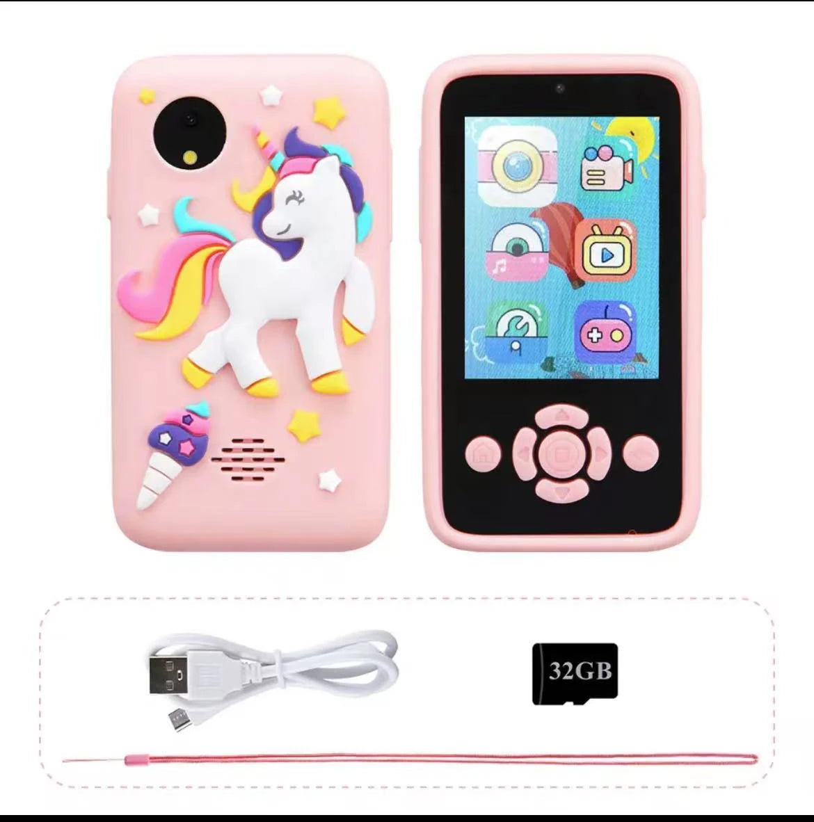 Children Phone Toys Camera Mp3 Music Player Puzzle Games Tooddler Educational Leaning Toys Kids for Girls Boys Birthday Gifts