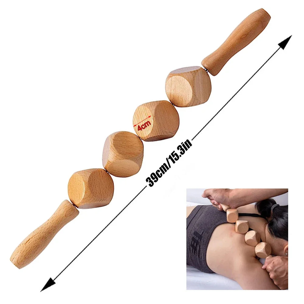 Wood Curved Massage Roller Stick Anti Cellulite Lymphatic Drainage Massager Body Gua Sha Maderotherapy Muscle Massage Relaxation
