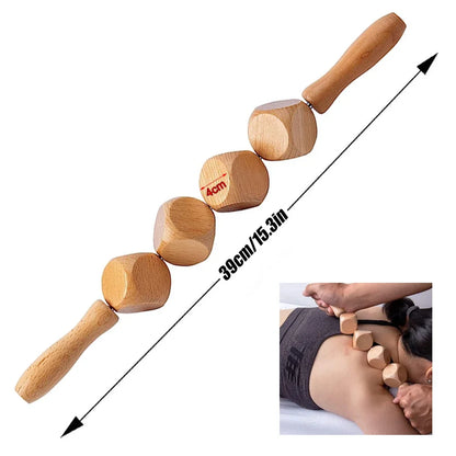 Wood Curved Massage Roller Stick Anti Cellulite Lymphatic Drainage Massager Body Gua Sha Maderotherapy Muscle Massage Relaxation