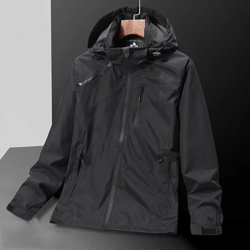 Men Women Jacket Waterproof Outdoor Windbreaker Thin Hoodie Hiking Sport Couples Style Coat 7XL Windproof Coat Large Size Parkas