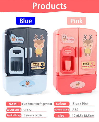 Children Toys Mini Doll Fridge Furniture Kitchen Miniatures Refrigerator Role Playing Game Montessori Play Food Toys for Girls