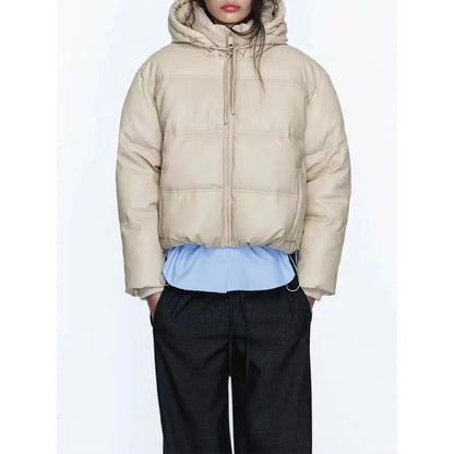 Women's Winter Cold Coat Promotion Women Elegant Hooded Anorak Cotton Jacket Warm Parkas Overcoat Female Black White Clothing