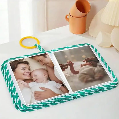 Baby Photo Album Soft Baby Book First Year Baby Photo Book Safe Mirror Family Memory Book For Newborns Toddler 1st Birthday Gift