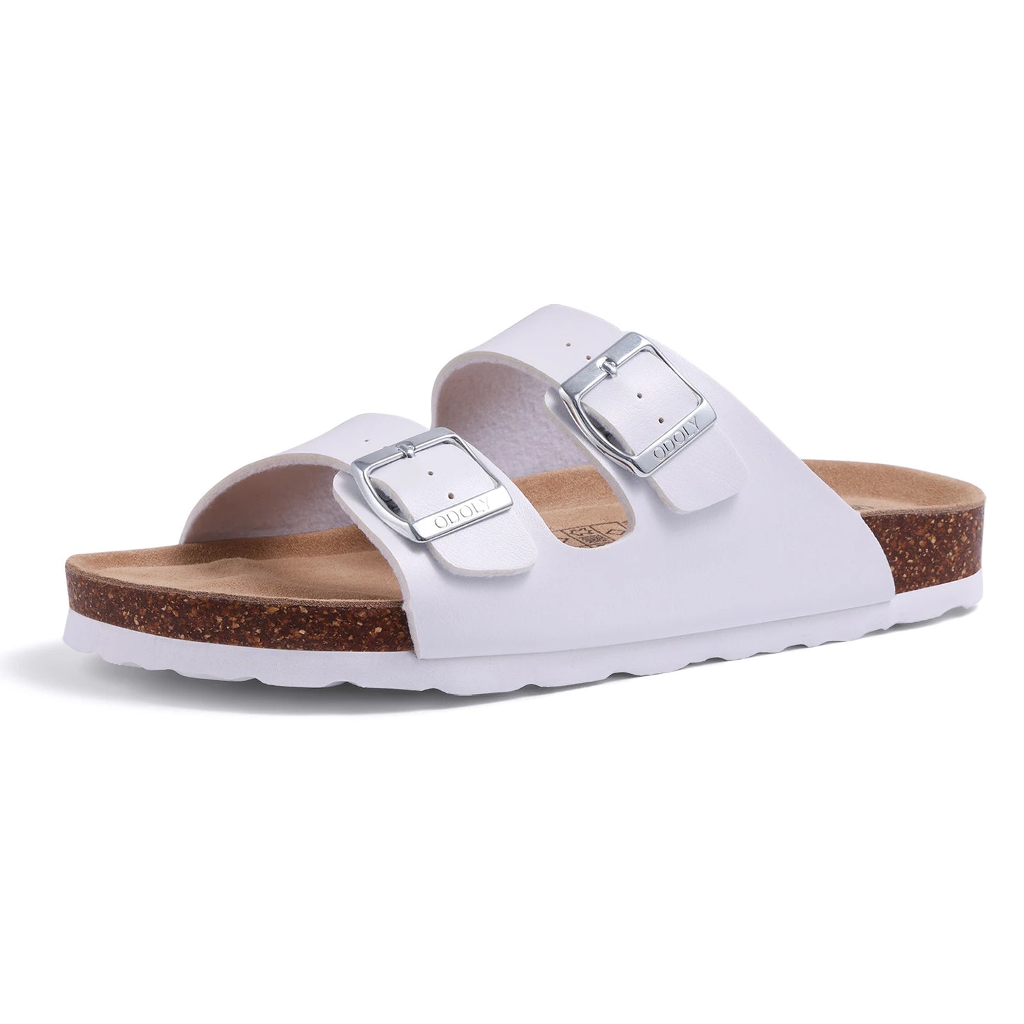 Crestar Classic Women's Cork Slippers Fashion Double Buckle Outdoor Beach Sandal Cork Footbed Leather Sandals Unisex Clogs Shoes