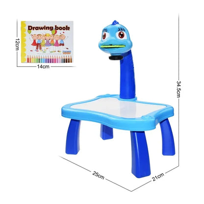 Kids Painting Board Desk Arts Crafts Educational Learning Paint Tools Toy for Girl Children Led Projector Art Drawing Table Toys