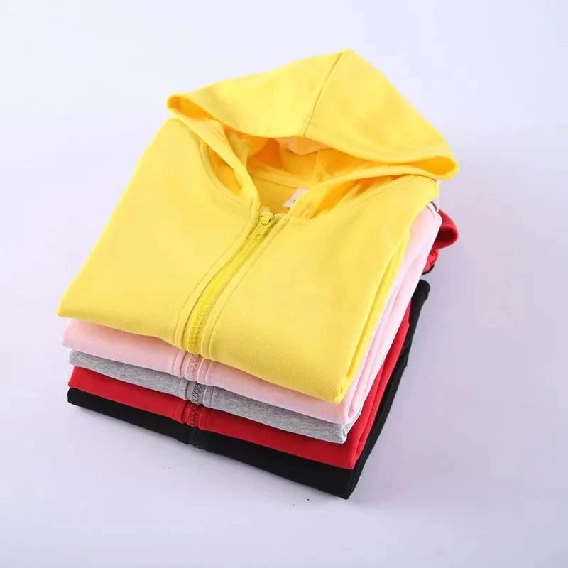 Children's Sportswear for 3 to 12 Years Old: Casual Sports Jackets,grey,red,red,black and White Zippered Hats,sports Sweatshirts