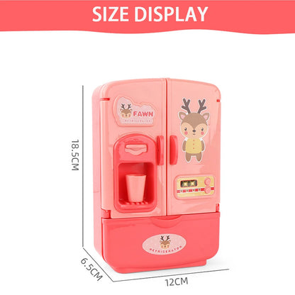 Children Toys Mini Doll Fridge Furniture Kitchen Miniatures Refrigerator Role Playing Game Montessori Play Food Toys for Girls