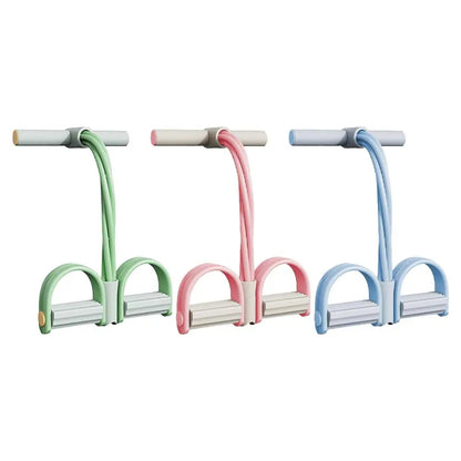 4 Tube Pedal Tensioner Portable Resistance Band Sit Up Fitness Equipment Yoga Stretching Tummy Trimmer Pull Rope Equipment