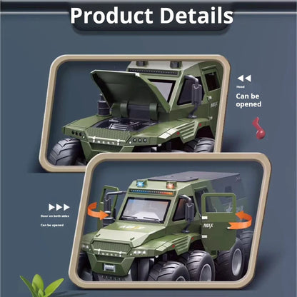 Children Inertia Toy Car With Sound Light Music Simulation Off-road Caravan Boys Interactive Toys Cool Military Buggy Toy Gift