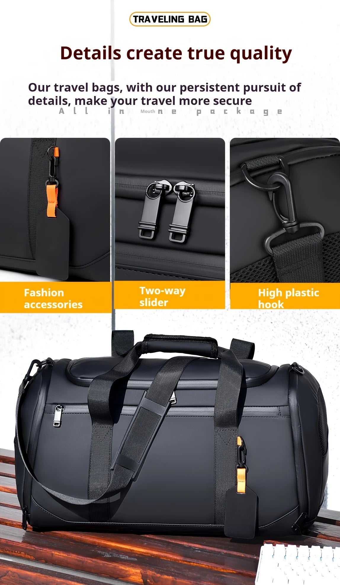 Large Capacity Travel Duffel Bag - Durable Oxford Cloth, Spacious & Stylish Overnight Sports Gym Bag with Multiple Compartments