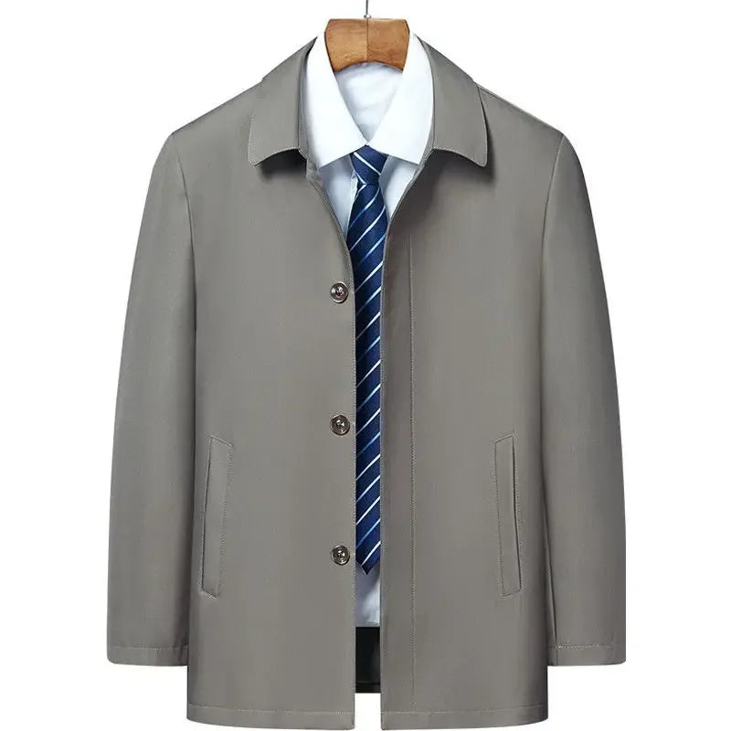 Men Coats Brand Top Quality Spring Men's Trench Coat Solid Color Mid-length Jacket male Casual Business Windbreak Jackets