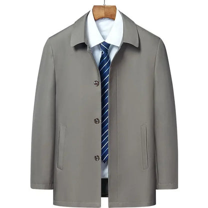 Men Coats Brand Top Quality Spring Men's Trench Coat Solid Color Mid-length Jacket male Casual Business Windbreak Jackets
