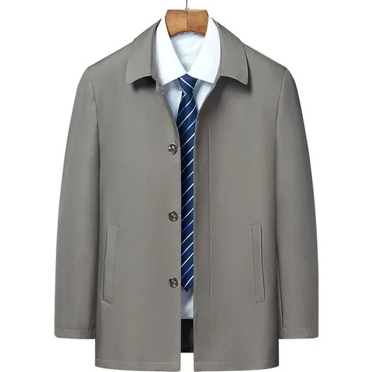 Men Coats Brand Top Quality Spring Men's Trench Coat Solid Color Mid-length Jacket male Casual Business Windbreak Jackets