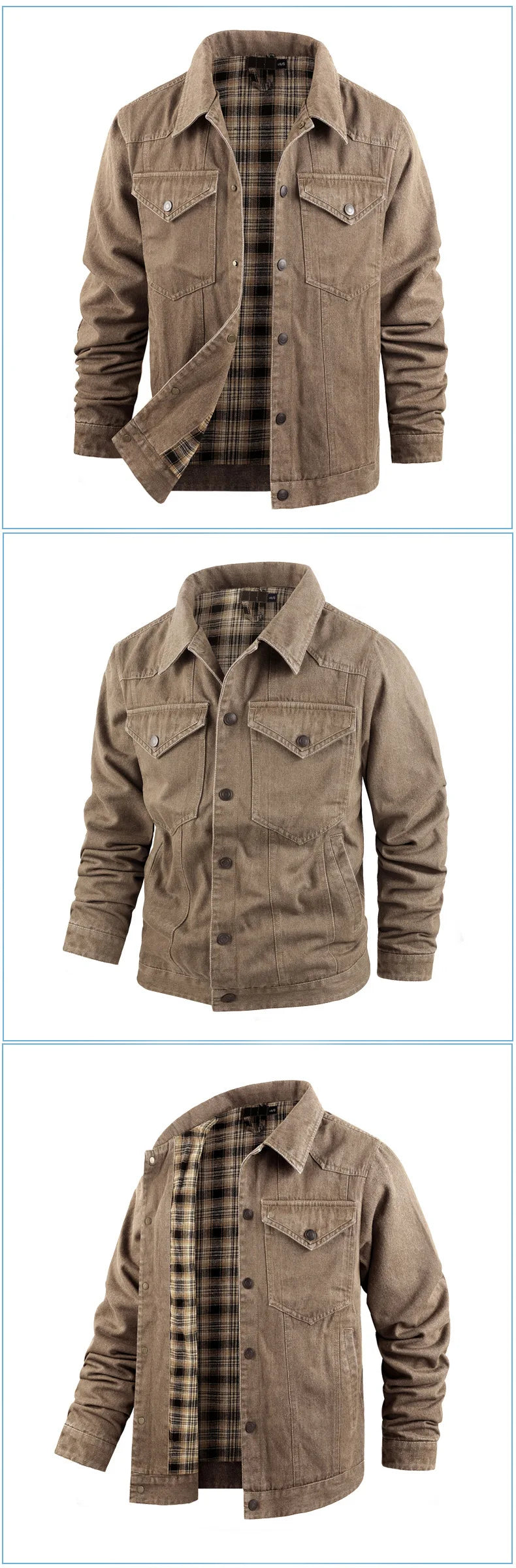 Men's Spring and Autumn Fashion Versatile Jacket Pure Cotton Casual Loose Collar Jacket High end Business workwear Top Coat