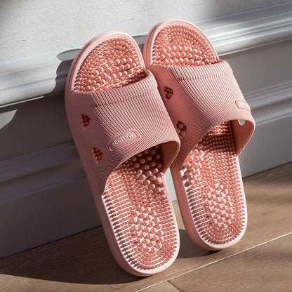 Men's Massage Slippers Summer Bathroom Sandals Women Indoor Non-slip Soft Bottom Solid Colour Casual Shoes Sandalias Planas