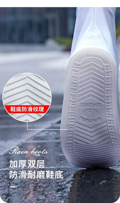 1 Pair Waterproof Shoe Covers Non-slip Reusable Rain Snow Boot Women Men PVC Outdoor Rainy Reusable Quality Non-slip Shoe Cover