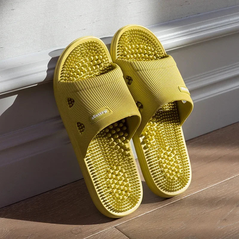 Men's Massage Slippers Summer Bathroom Sandals Women Indoor Non-slip Soft Bottom Solid Colour Casual Shoes Sandalias Planas