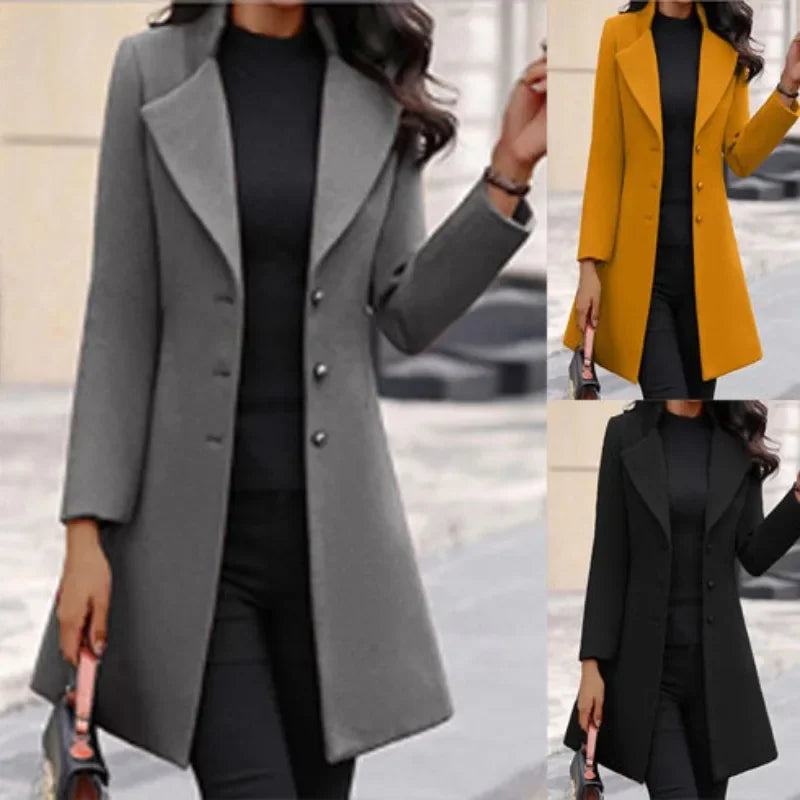 2024 Autumn/Winter New Women's Coat Korean Version Slim Fit Mid length Women's Woolen Coat