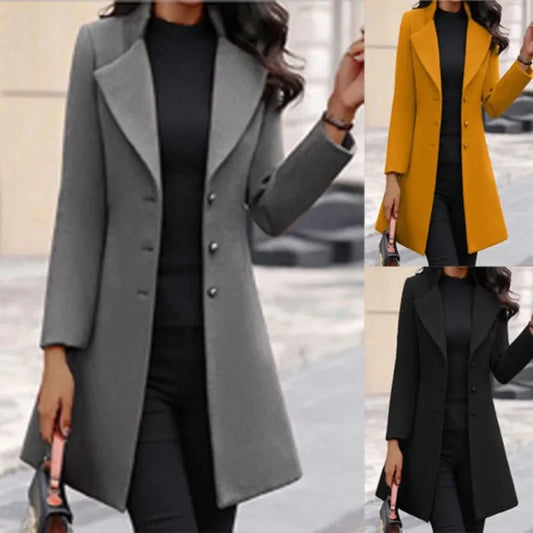 2024 Autumn/Winter New Women's Coat Korean Version Slim Fit Mid length Women's Woolen Coat