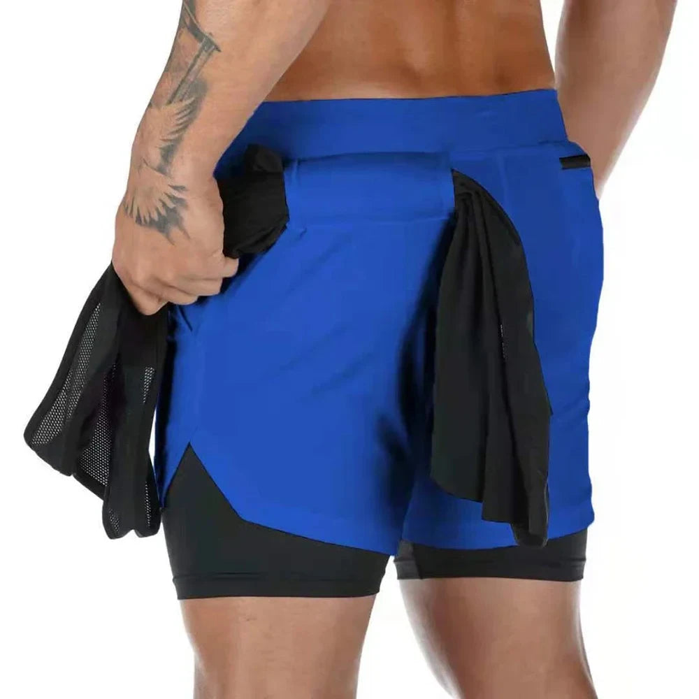 Men's Gym Performance Shorts 2 In 1 Running Quick-Drying Jogging Short Pants Workout Sportswear Yoga Basketball Shorts