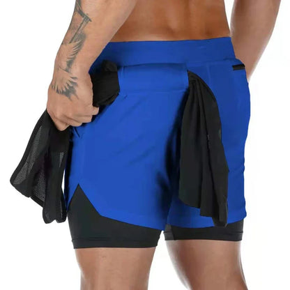 Men's Gym Performance Shorts 2 In 1 Running Quick-Drying Jogging Short Pants Workout Sportswear Yoga Basketball Shorts