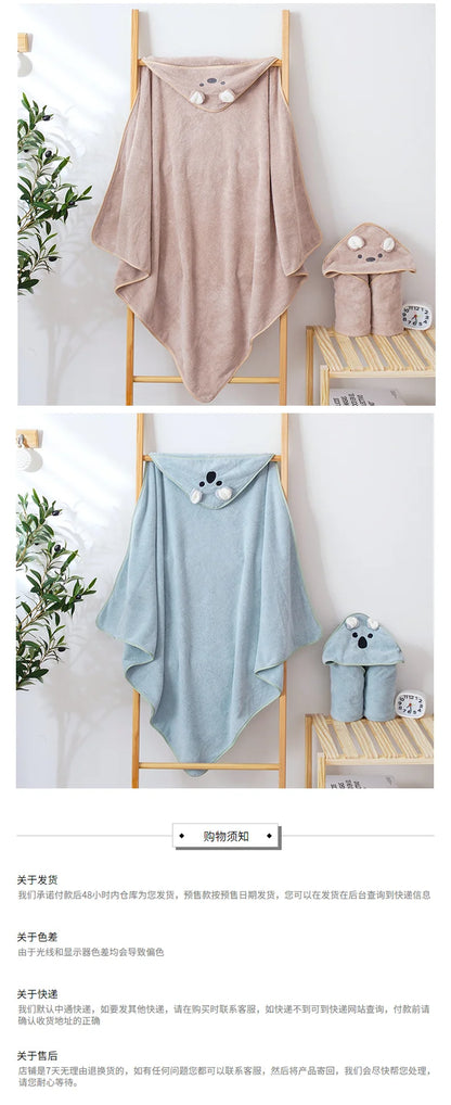 Baby Bath Towel Baby Towel Newborn with Hood Cartoon Coral Fleece Infant Towels Blanket Newborn Baby Bathrobe Infant Babys Stuff