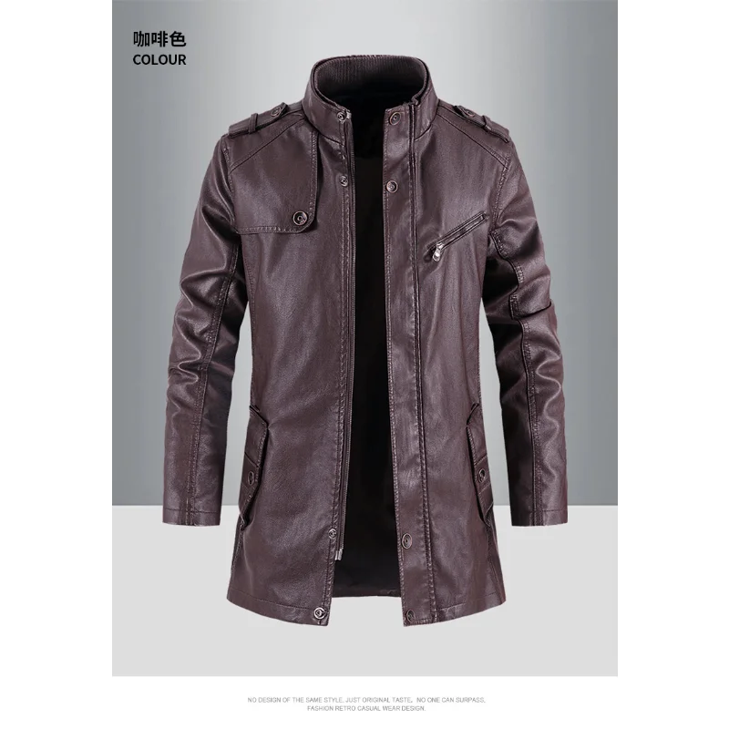 Men Medium and long Trench Coat  American Style Waterproof Windproof Long Jacket Business Casual Overcoat Spring Fall Outerwear