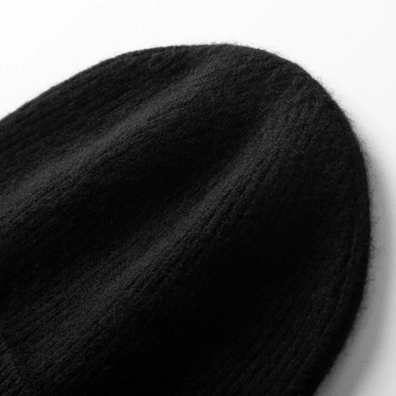 Winter New Hat for Men Knitted Korea Beanie Thick Hats Autumn Outdoor Warm Streetwear Cap Man 100% Cashmere Solid Color Soft Hat