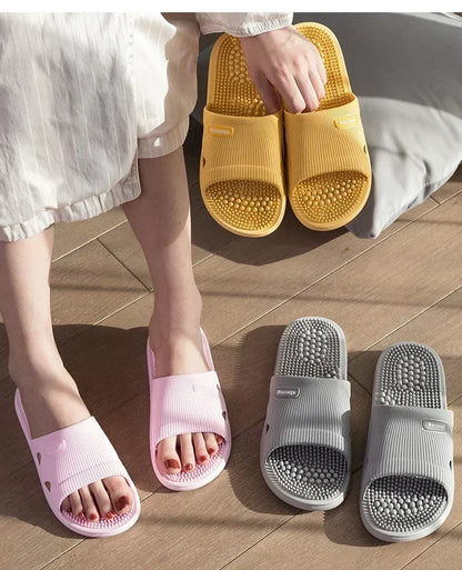Men's Massage Slippers Summer Bathroom Sandals Women Indoor Non-slip Soft Bottom Solid Colour Casual Shoes Sandalias Planas