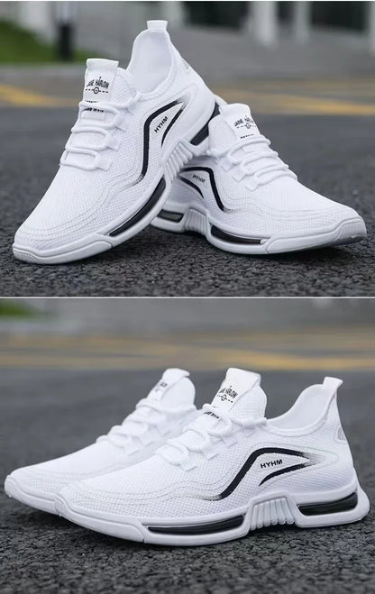 Men's sports shoes  new sports trendy shoes anti slip casual running shoes breathable and comfortable white shoes